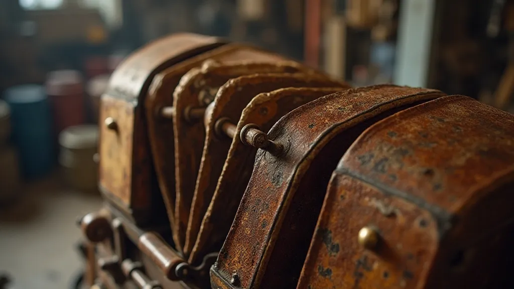 Vintage accordion inner workings