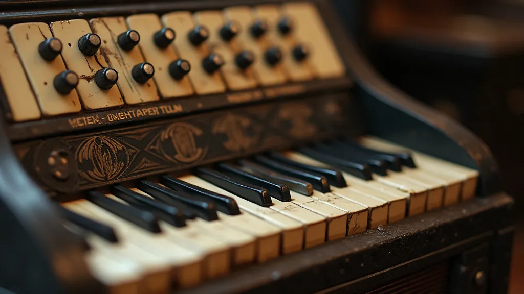 Vintage accordion with aged materials