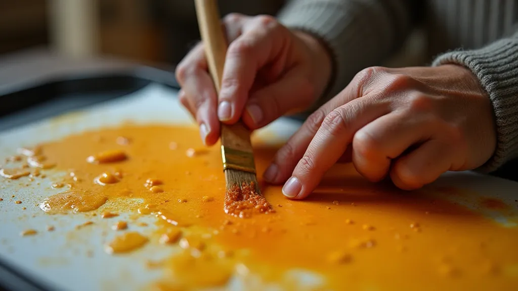 Dyer's hands applying dye to fabric