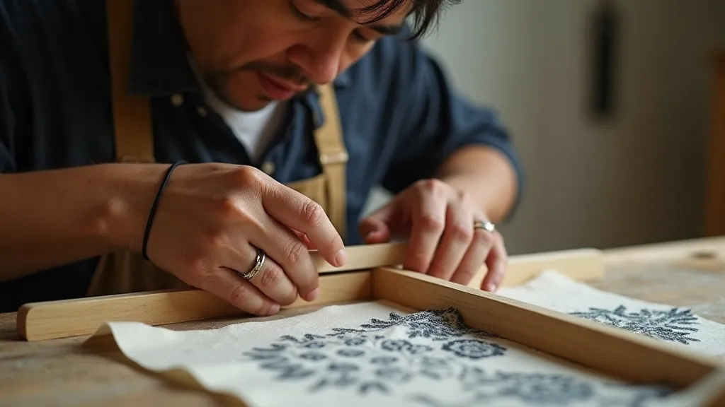 Artisan performing Itajime Shibori