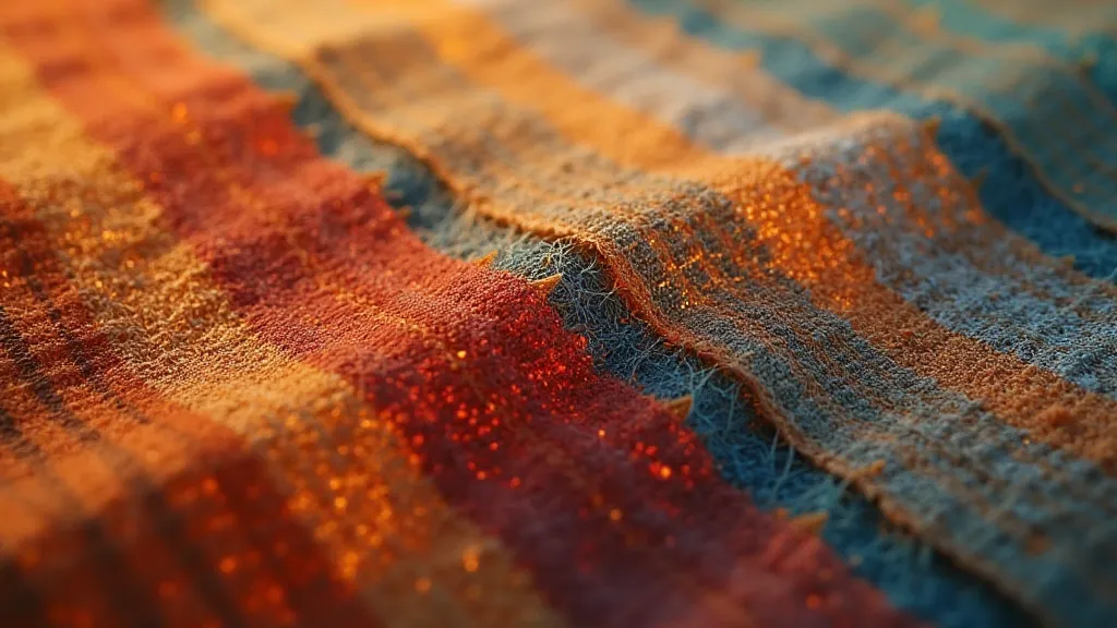 Intricately woven fabric dyed with natural pigments.