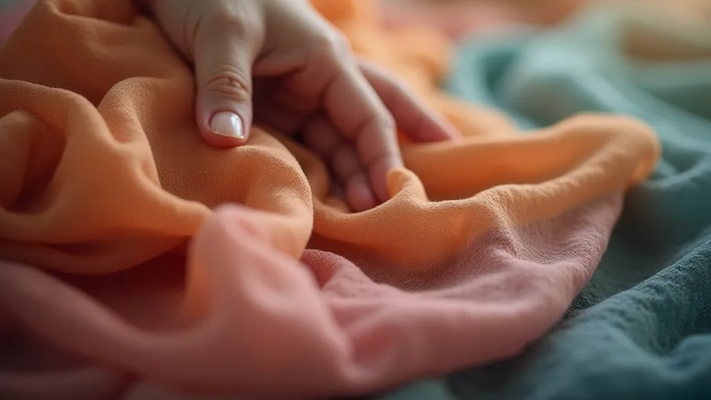 Close-up of naturally dyed silk fabric