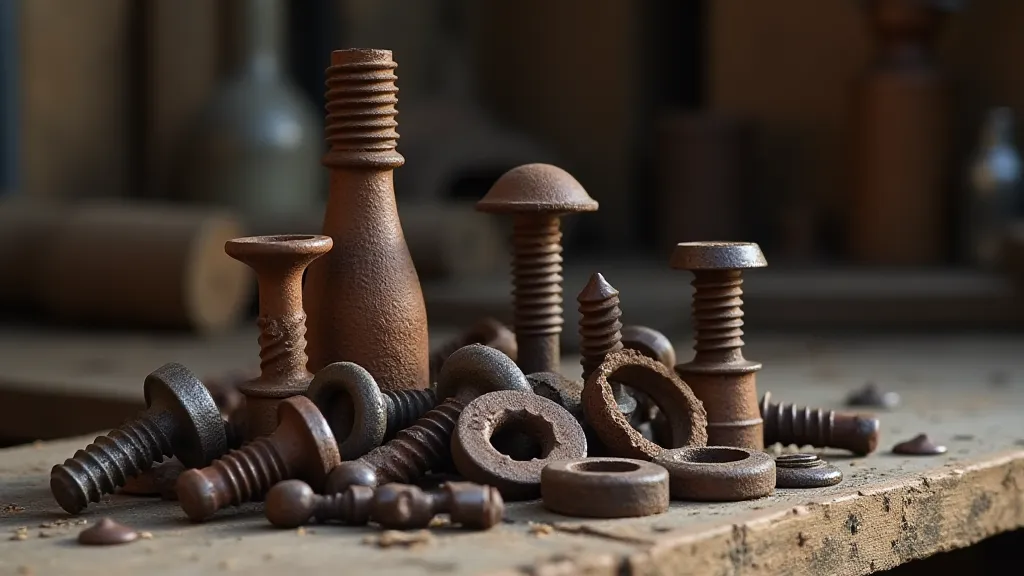 Collection of rusted tools and hardware
