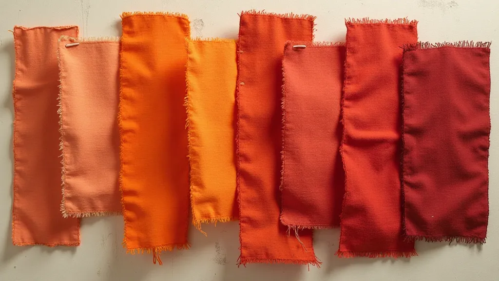 Collection of antique madder dyed textile swatches